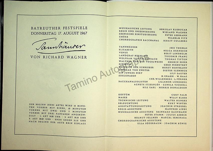 Bayreuth Festival Programs 1958-1967 (Various Programs) - Image 27