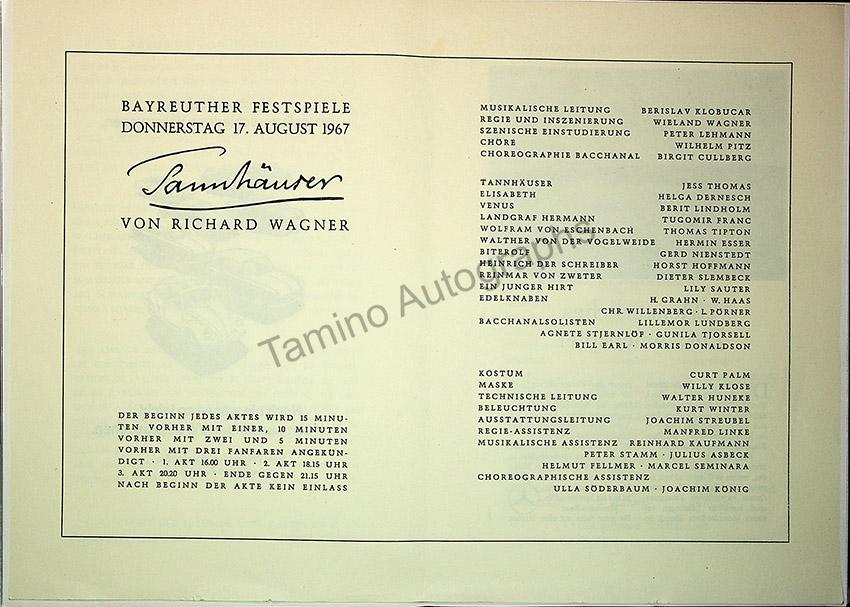Bayreuth Festival Programs 1958-1967 (Various Programs) - Image 42