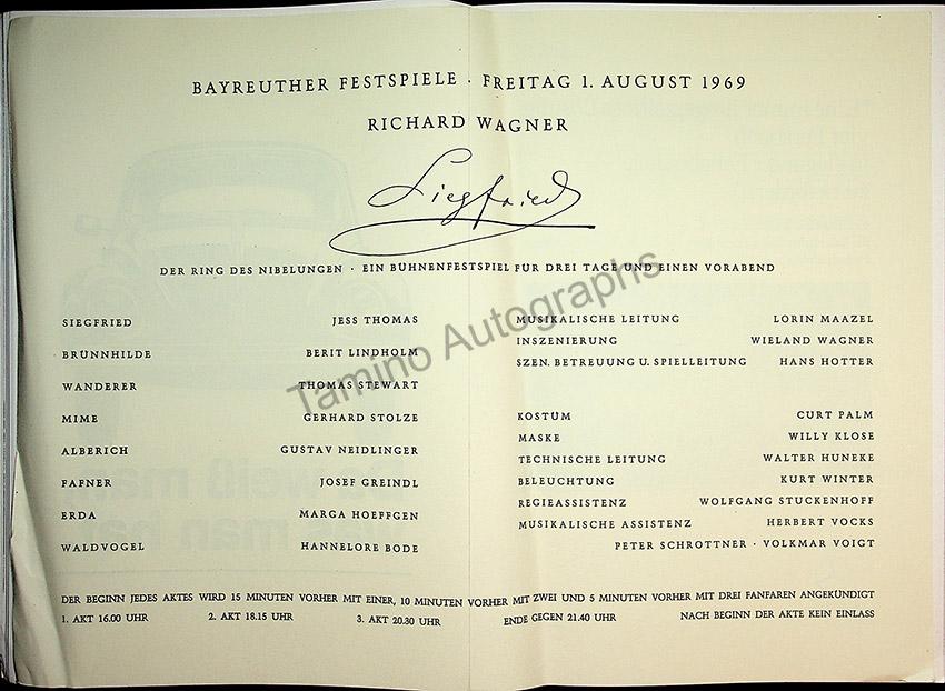 Bayreuth Festival Programs 1968-1971 (Various Programs) - Image 17