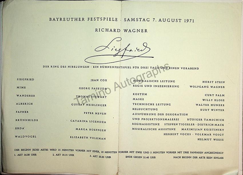 Bayreuth Festival Programs 1968-1971 (Various Programs) - Image 18