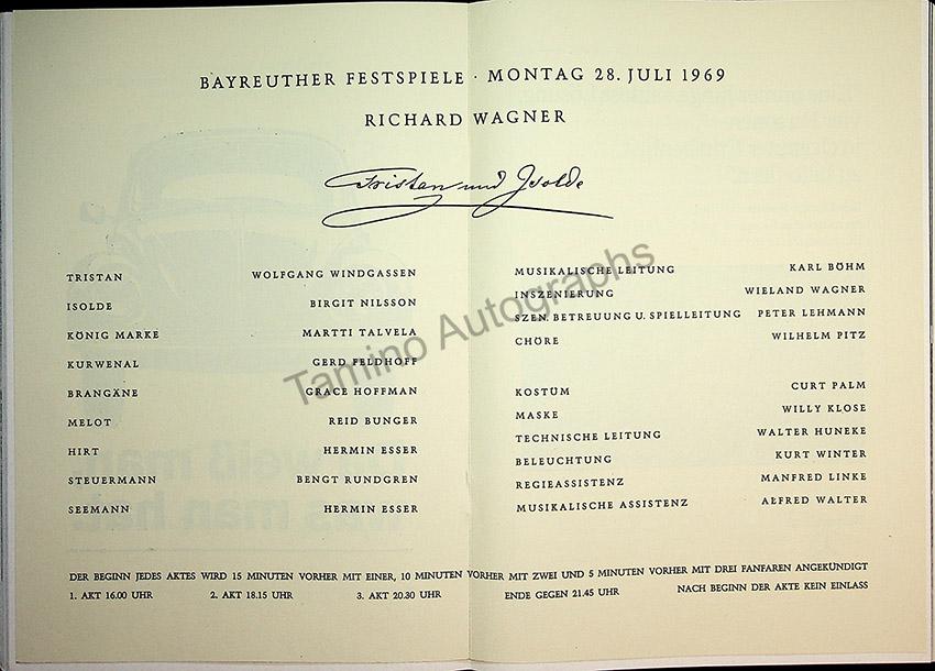 Bayreuth Festival Programs 1968-1971 (Various Programs) - Image 23