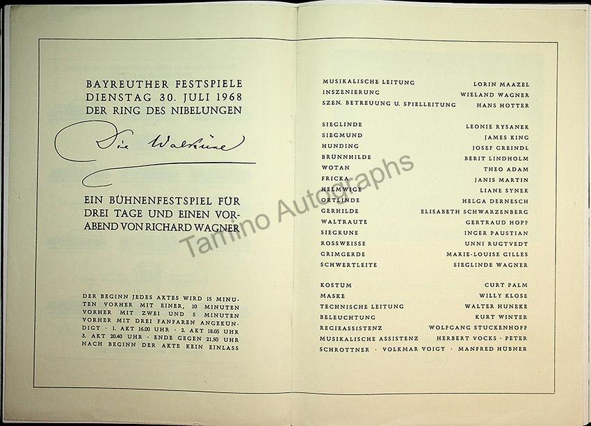 Bayreuth Festival Programs 1968-1971 (Various Programs) - Image 7