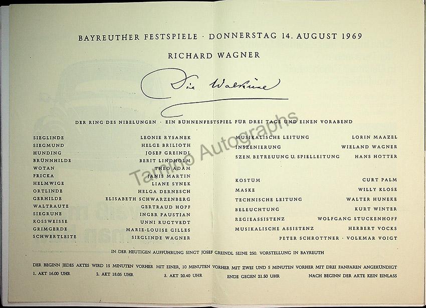Bayreuth Festival Programs 1968-1971 (Various Programs) - Image 8