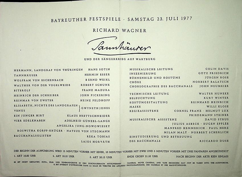 Bayreuth Festival - Programs + Books 1969-1987 - Image 30