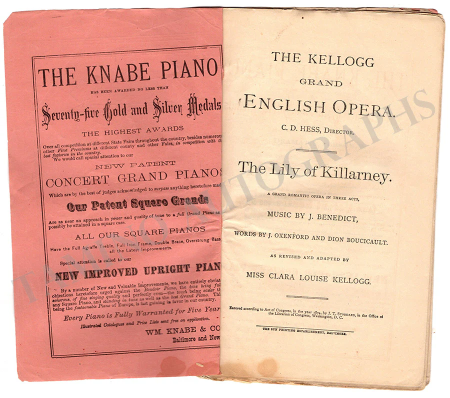 Benedict, Jules - The Kellogg Lily of Killarney Libretto 1874 - Image 2