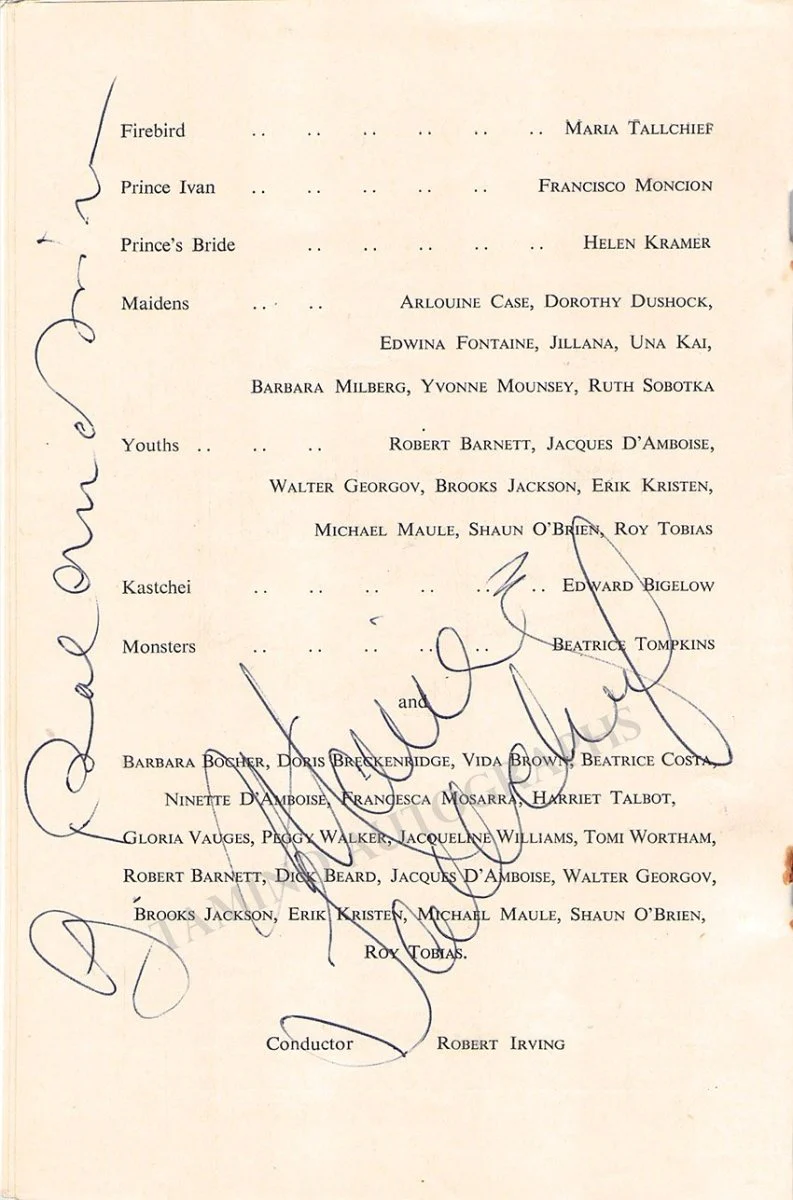 Britten, Benjamin - Balanchine, George - Pears, Peter - LeClerq, Tanaquil - Hayden, Melissa - Tallchief, Maria - Signed Ballet Program 1950 - Image 2