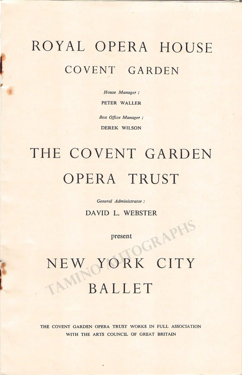 Britten, Benjamin - Balanchine, George - Pears, Peter - LeClerq, Tanaquil - Hayden, Melissa - Tallchief, Maria - Signed Ballet Program 1950 - Image 3