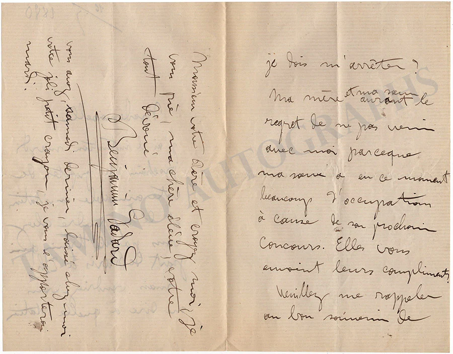 Godard, Benjamin - Set of 2 Autograph Letters Signed 1880 - Image 4