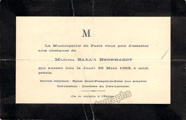 Bernhardt, Sarah - Lot of Signed and Unsigned Photographs and Other Vintage Items - Image 3