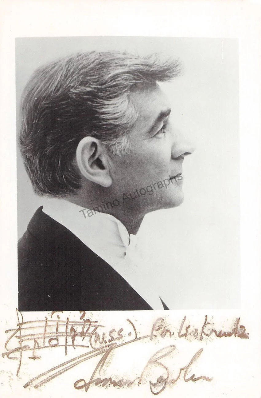 Bernstein, Leonard - Signed Photo with Music Quote