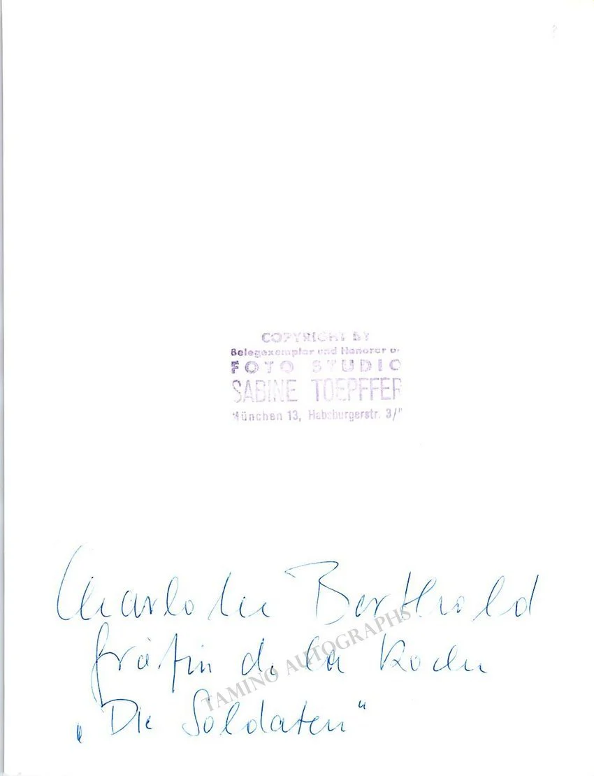 BERTHOLD, Charlotte (Various Autographs) - Image 5