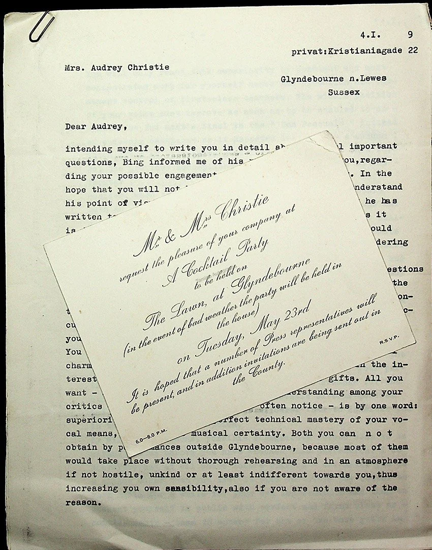 Bing, Rudolf - Glyndebourne 1934-39 - Lot of Letters and Photographs - Image 3