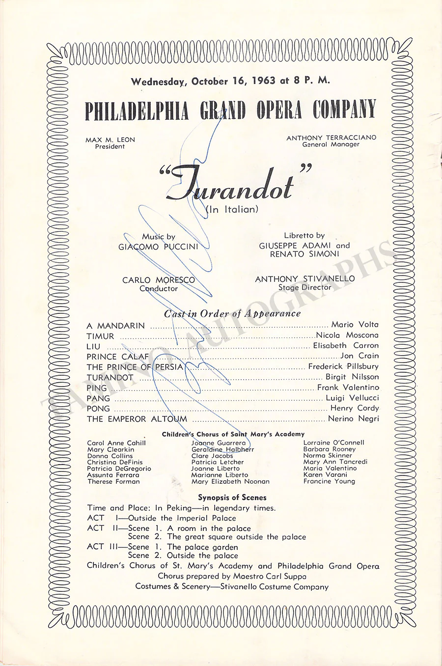 Nilsson, Birgit - Signed Program Philadelphia 1963 - Image 2
