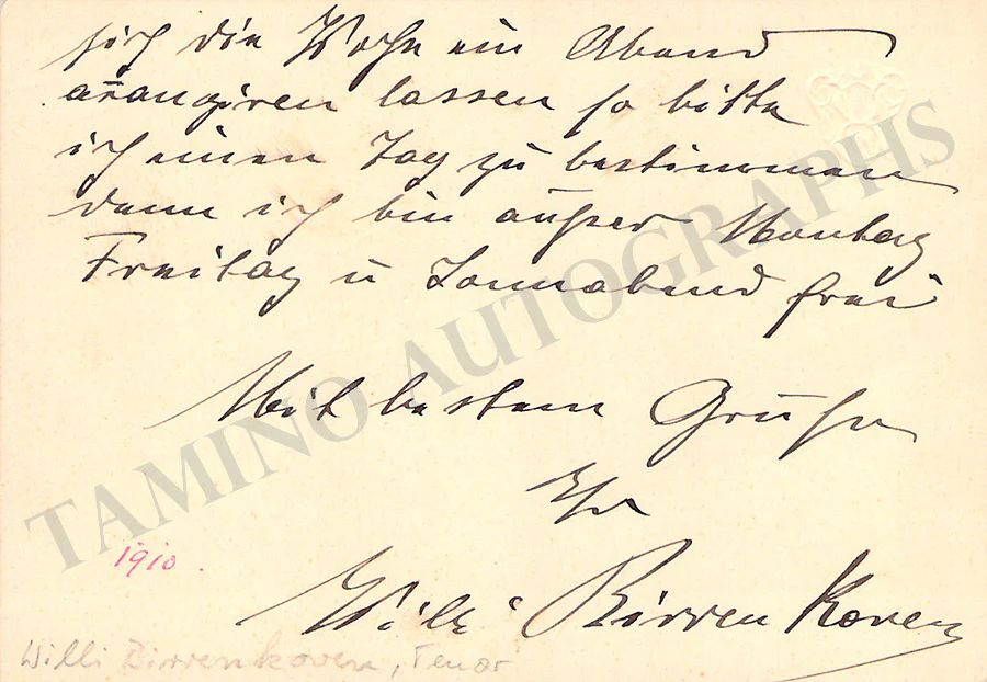 Birrenkoven, Willi - Autograph Note Signed + Photo - Image 2