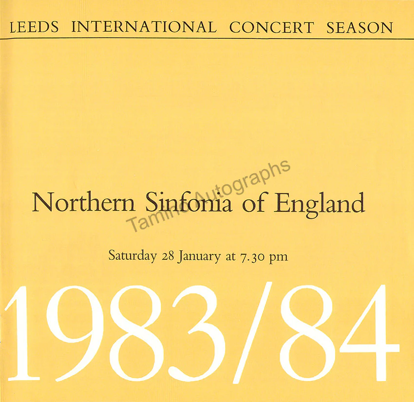 Bishop-Kovacevich, Stephen - Hickox, Richard - Signed Program Leeds 1984 - Image 3