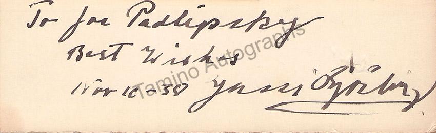 Bjorling, Jussi - Signature Cut & Photo