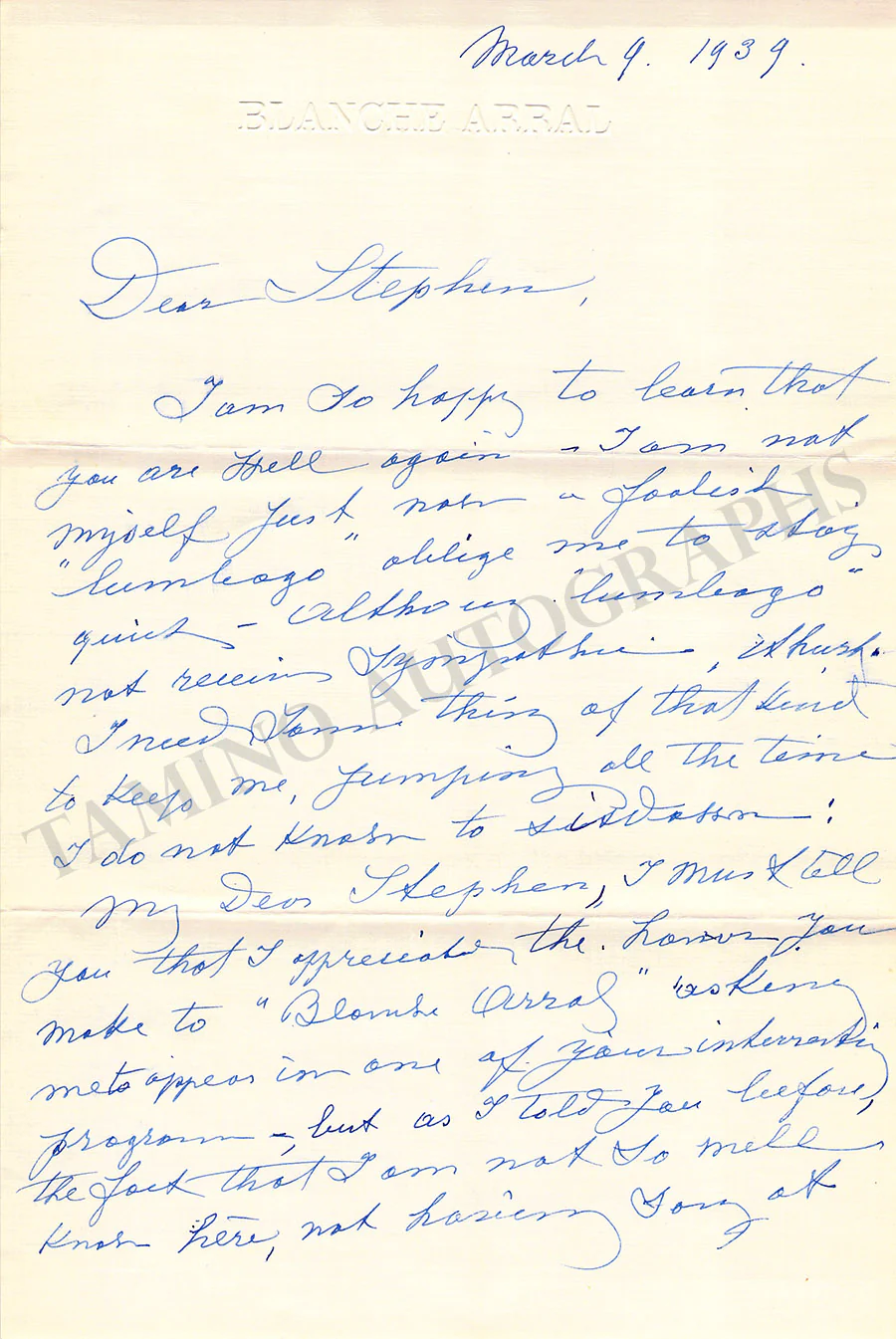 Arral, Blanche - Letter Archive - Image 55