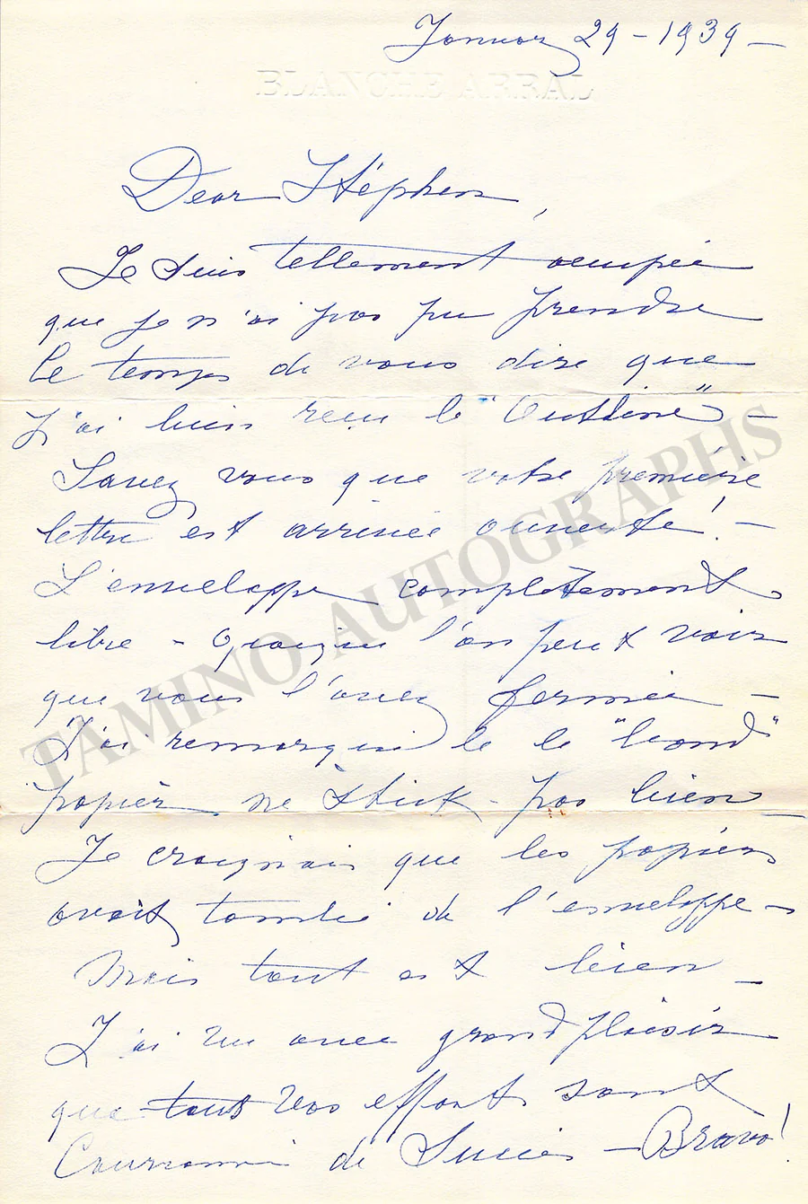Arral, Blanche - Letter Archive - Image 61