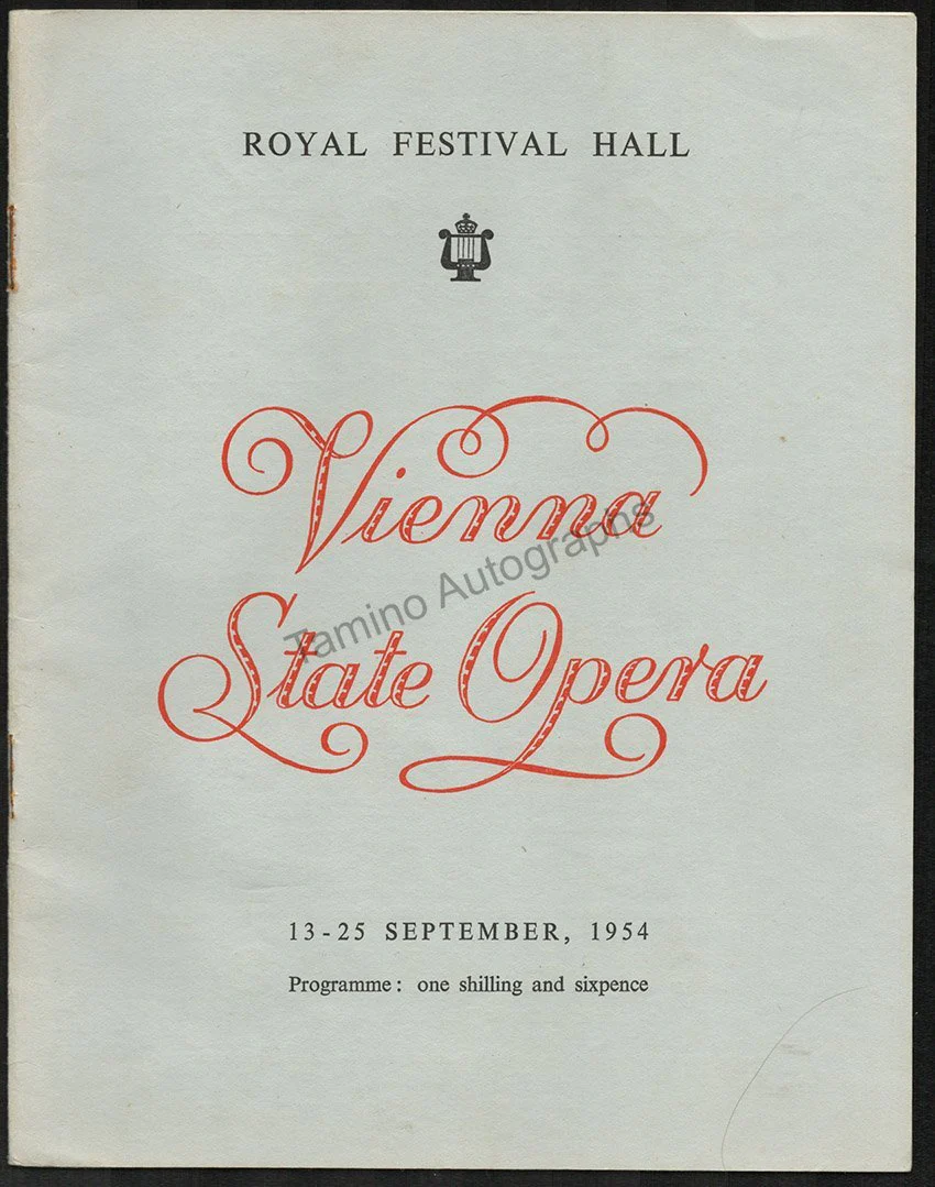 Bohm, Karl - Vienna State Opera on Tour Program 1964