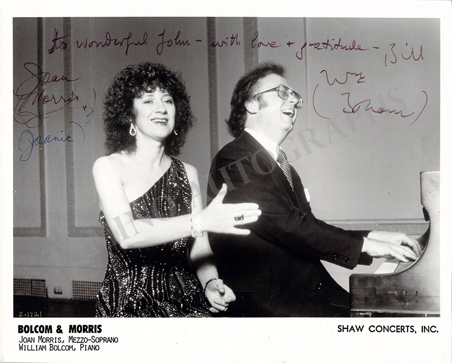BOLCOM, William - MORRIS, Joan - Signed Photograph
