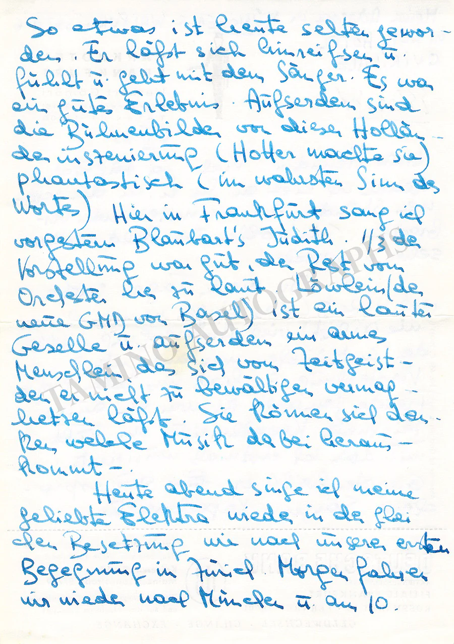 Borkh, Inge - Autograph Letters Lot + Signed Postcard - Image 2