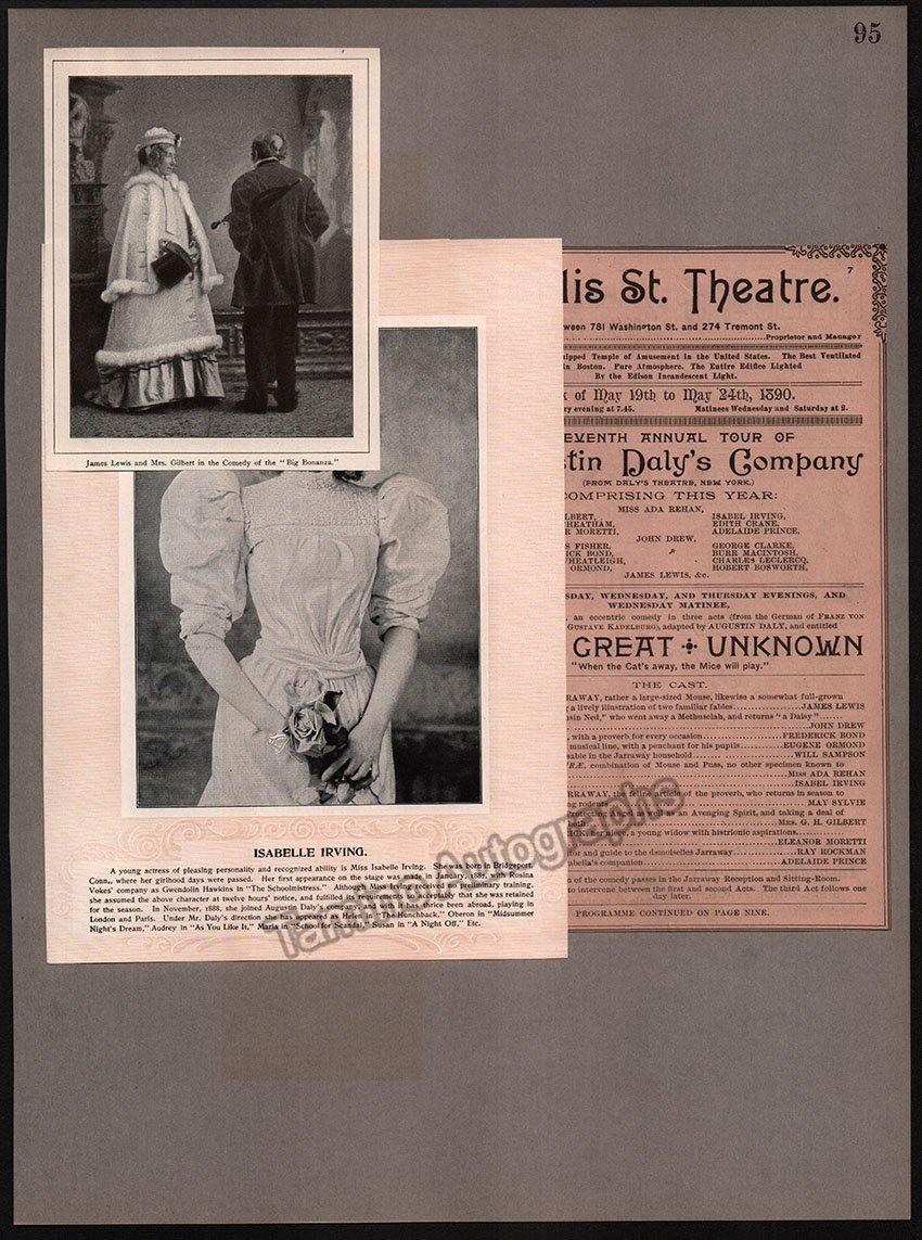 Boston Opera and Theater Album Clip Collection 1884-1890 - Image 117