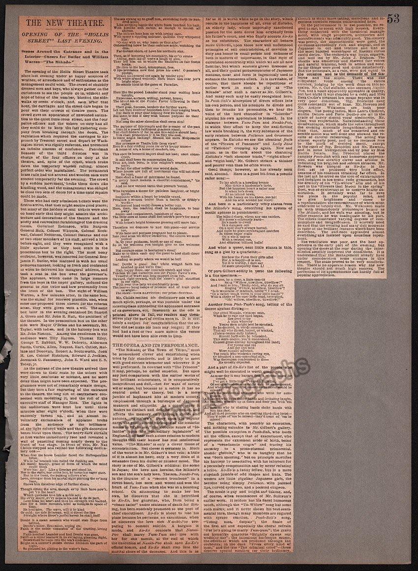Boston Opera and Theater Album Clip Collection 1884-1890 - Image 61