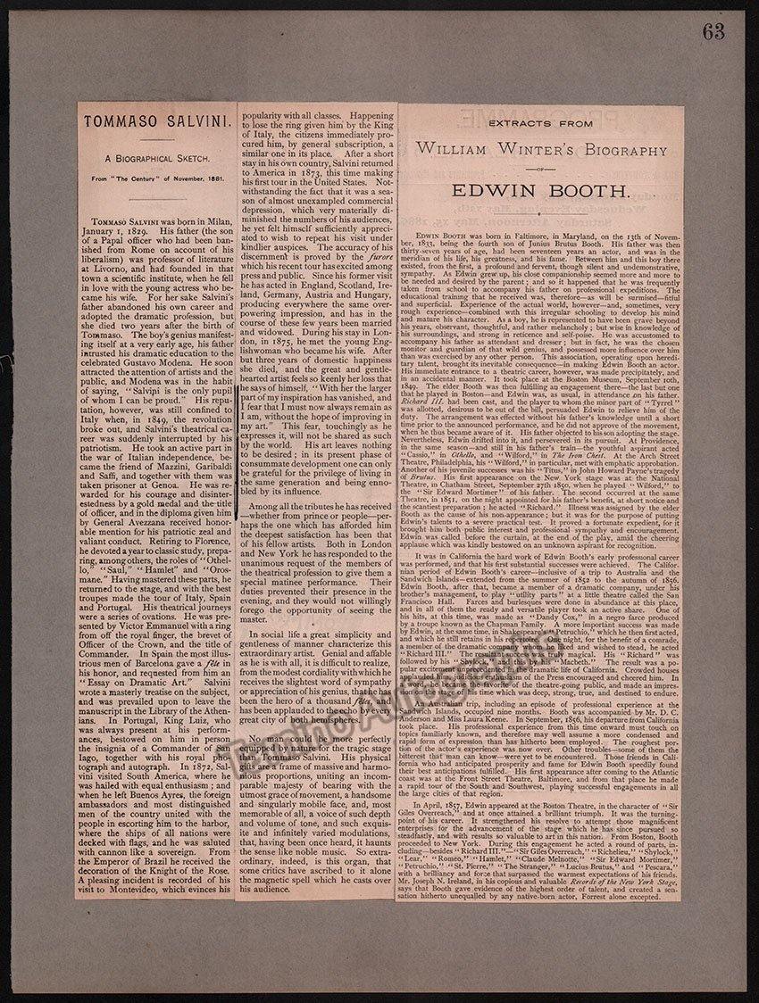 Boston Opera and Theater Album Clip Collection 1884-1890 - Image 74
