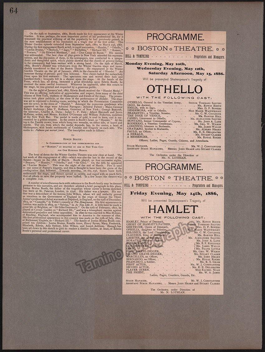 Boston Opera and Theater Album Clip Collection 1884-1890 - Image 75