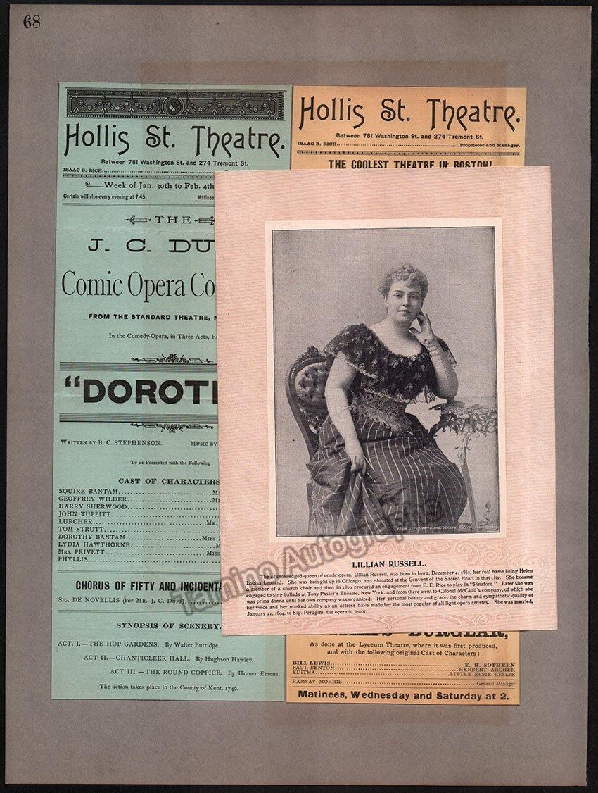 Boston Opera and Theater Album Clip Collection 1884-1890 - Image 82