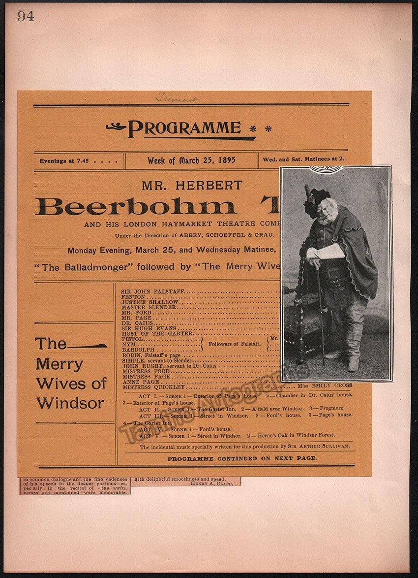 Boston Opera and Theater Album Clip Collection 1890-1898 - Image 132