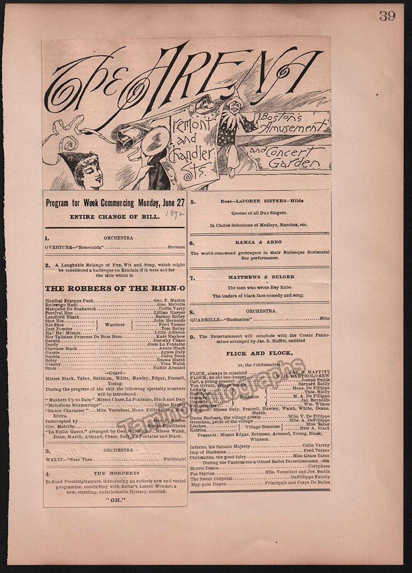 Boston Opera and Theater Album Clip Collection 1890-1898 - Image 56