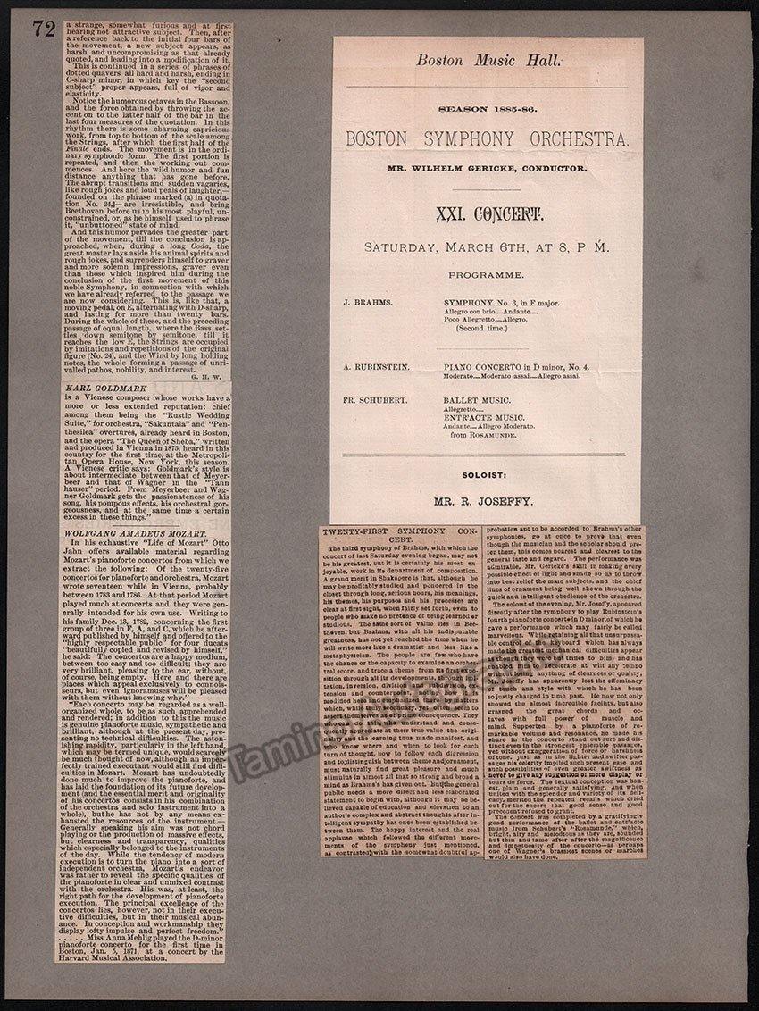 Boston Concert Opera and Theater Album Clip Collection 1879-1889 - Image 73