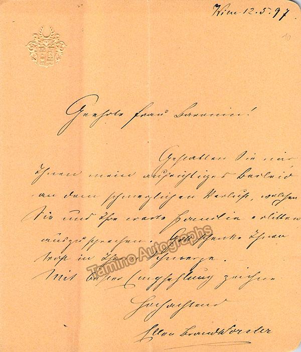 Brandt-Forster, Ellen - Autograph Note Signed 1897