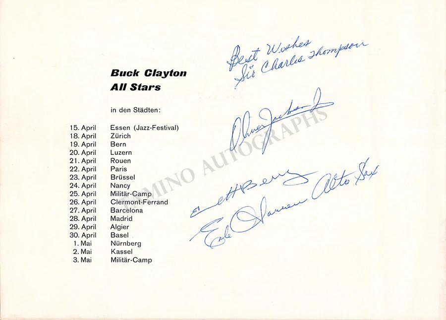 Buck Clayton All Stars - Signed Brochure Concert Tour - Image 3