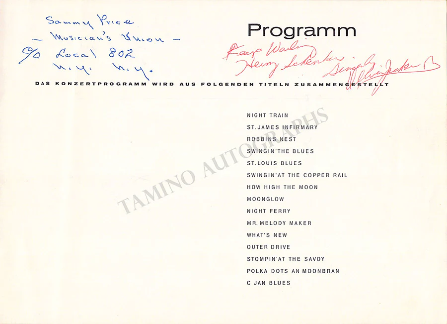 Buck Clayton All Stars - Signed Brochure Concert Tour - Image 9
