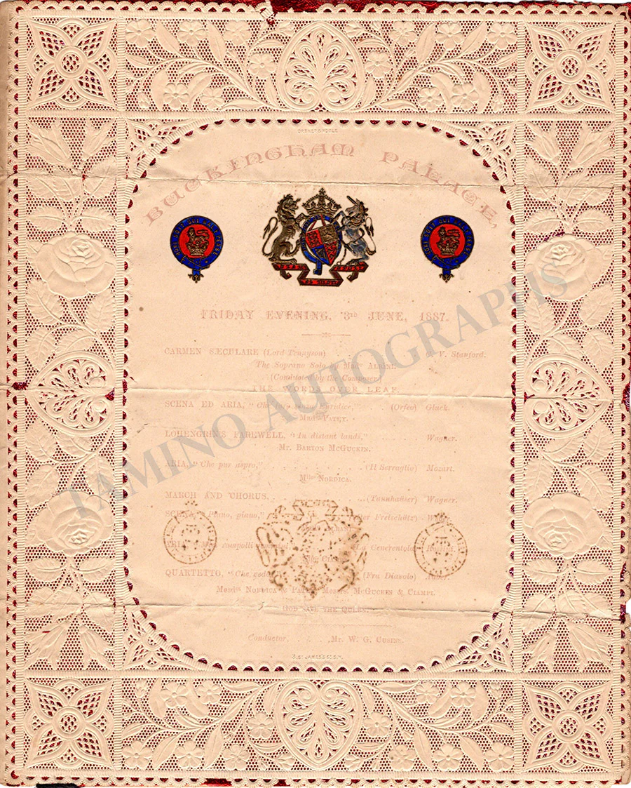 Buckingham Palace - Concert Program 1887
