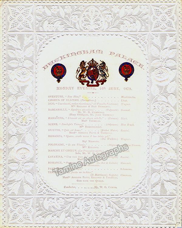 Buckingham Palace - Set of 7 Concert Programs (1879-1886)