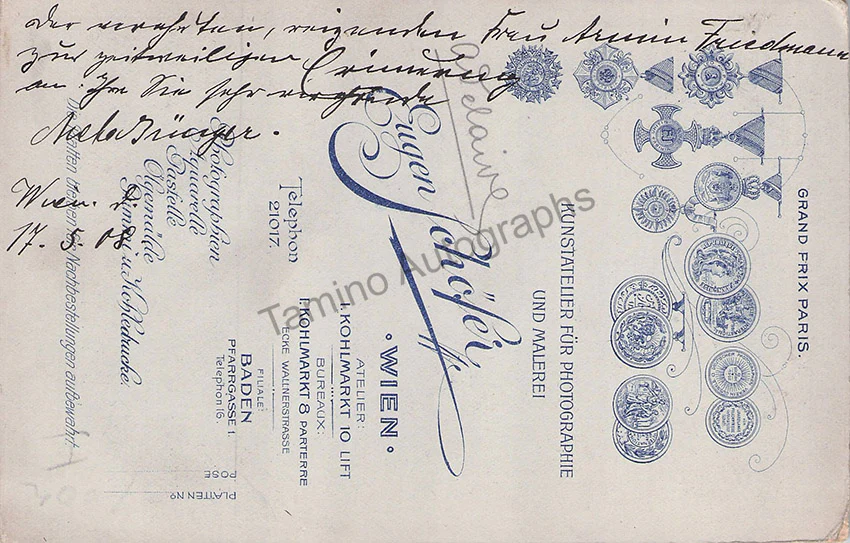 Bunger, Meta - Signed Photograph 1908 - Image 2