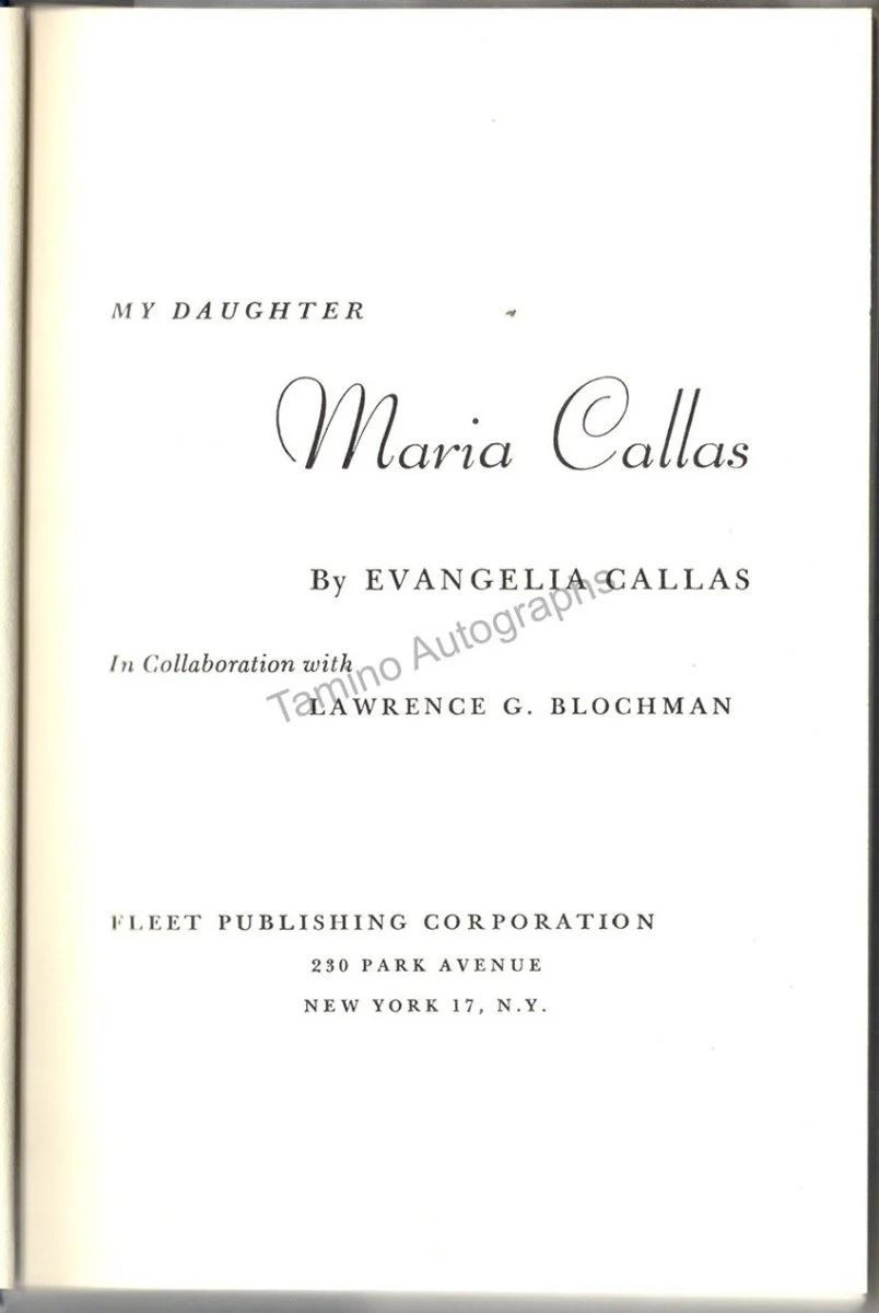 Callas, Evangelia - Signed Book "My Daughter Maria Callas" - Image 3