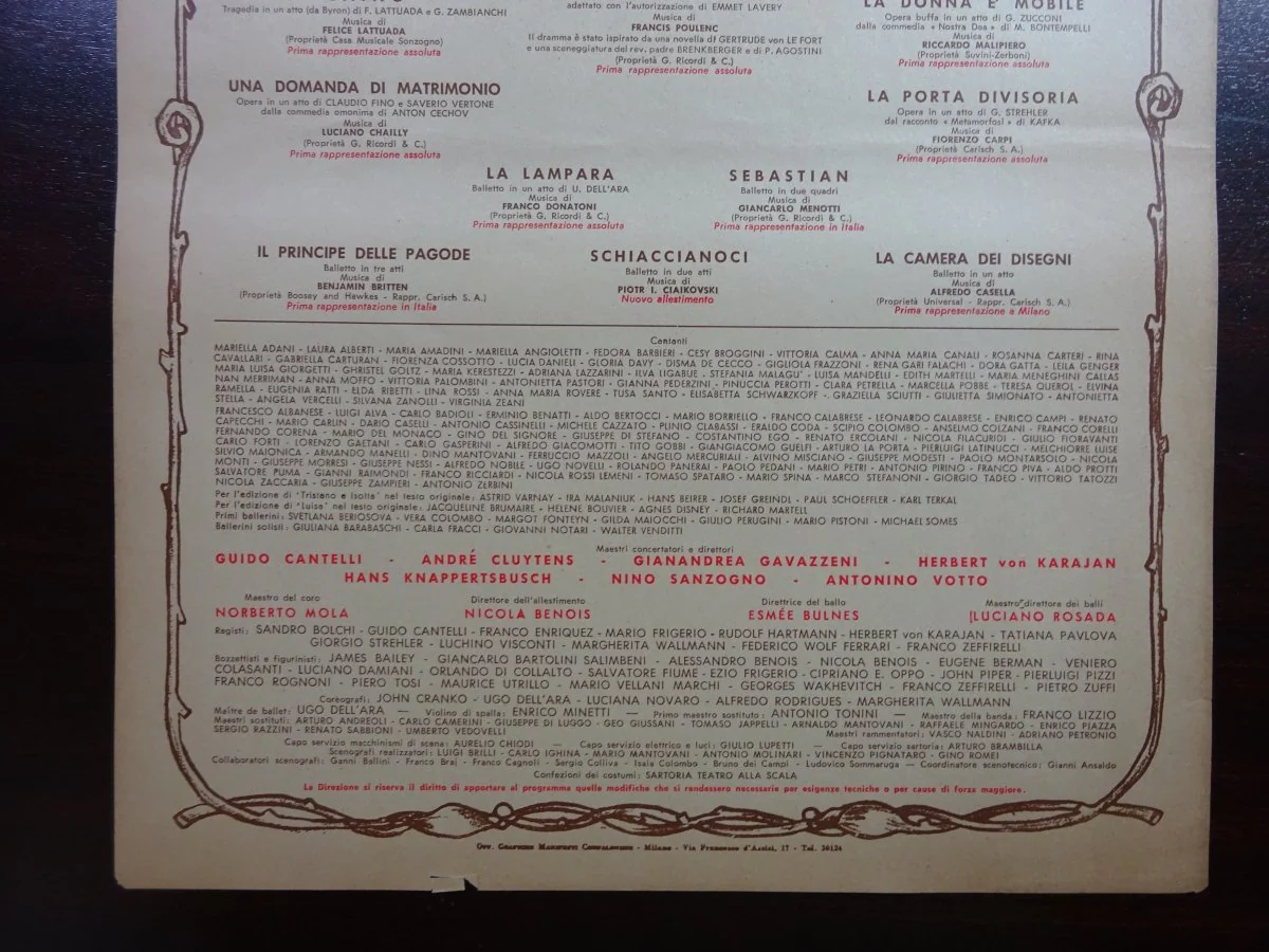 Callas, Maria - Teatro La Scala Playbills (Various Options) - Image 10