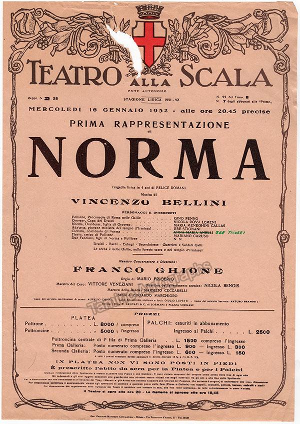 Callas, Maria - Teatro La Scala Playbills (Various Options) - Image 6
