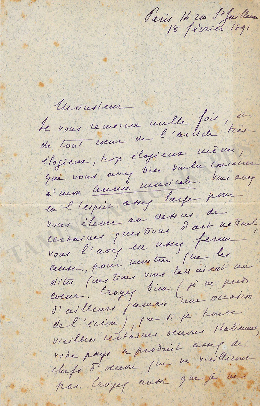 Bellaigue, Camille - Set of 18 Autograph Letters Signed - Image 16