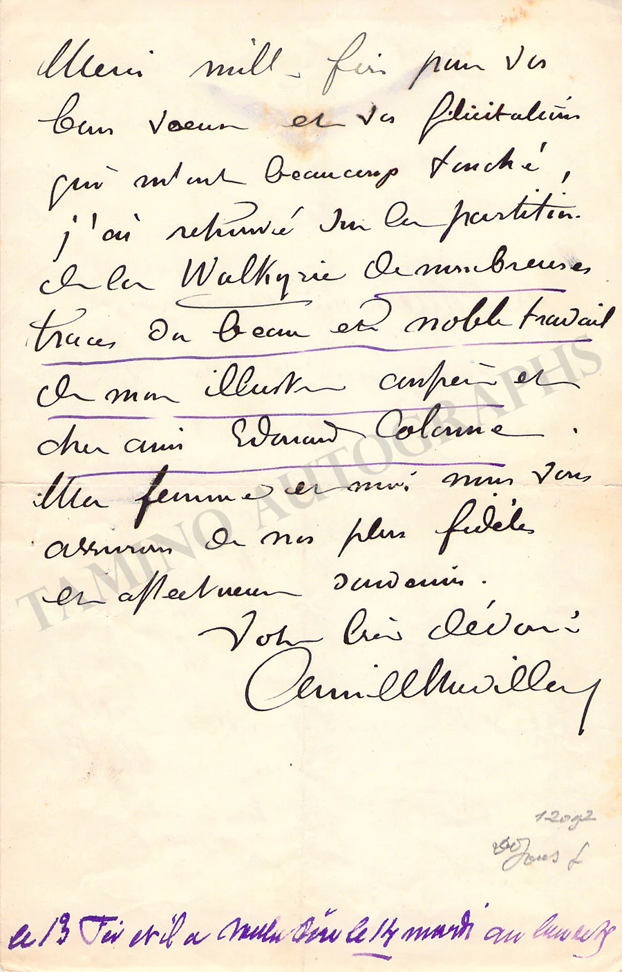 Chevillard, Camille - Autograph Letter Signed 1921 - Image 2