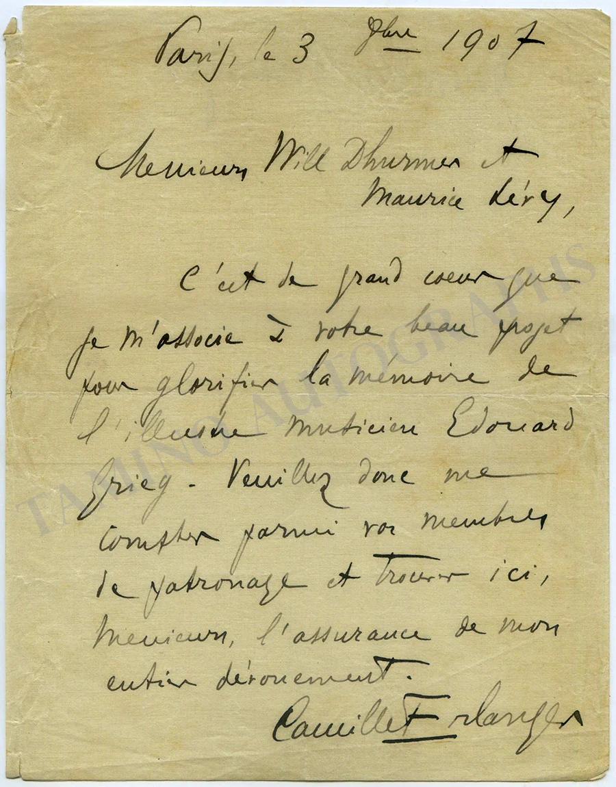 Erlanger, Camille - Set of 3 Autograph Letters Signed - Image 5