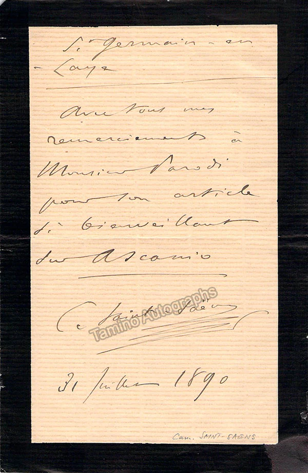 Saint-Saens, Camille - Autograph Manuscripts (Various Options) - Image 13