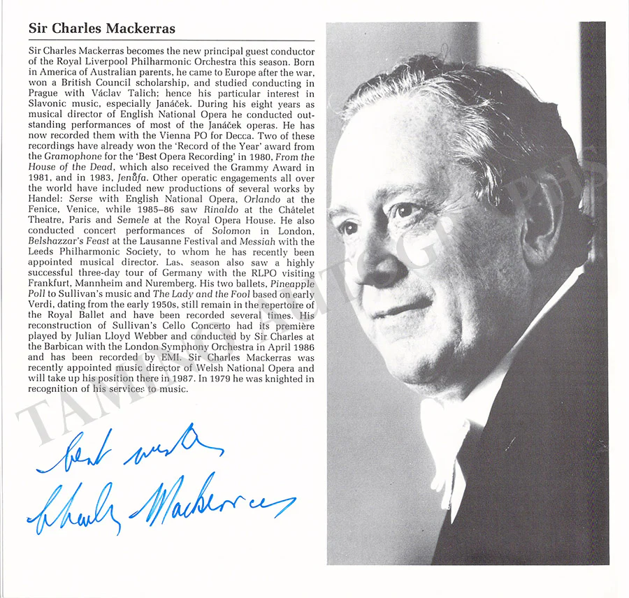 Campanella, Michele - Mackerras, Charles - Signed Program Leeds 1987 - Image 2