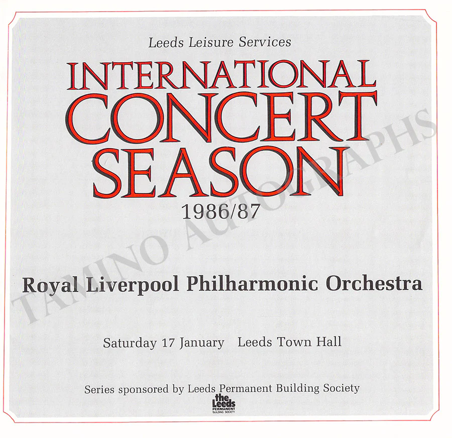 Campanella, Michele - Mackerras, Charles - Signed Program Leeds 1987 - Image 3