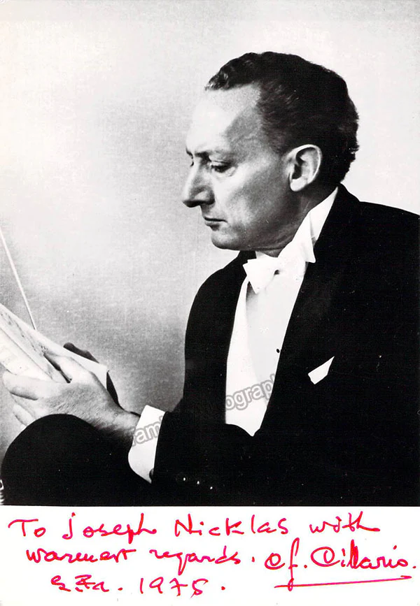 Cillario, Carlo Felice - Signed Photograph 1975 & Music Quote