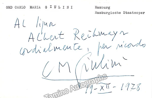 Giulini, Carlo Maria - Various Autographs - Image 8
